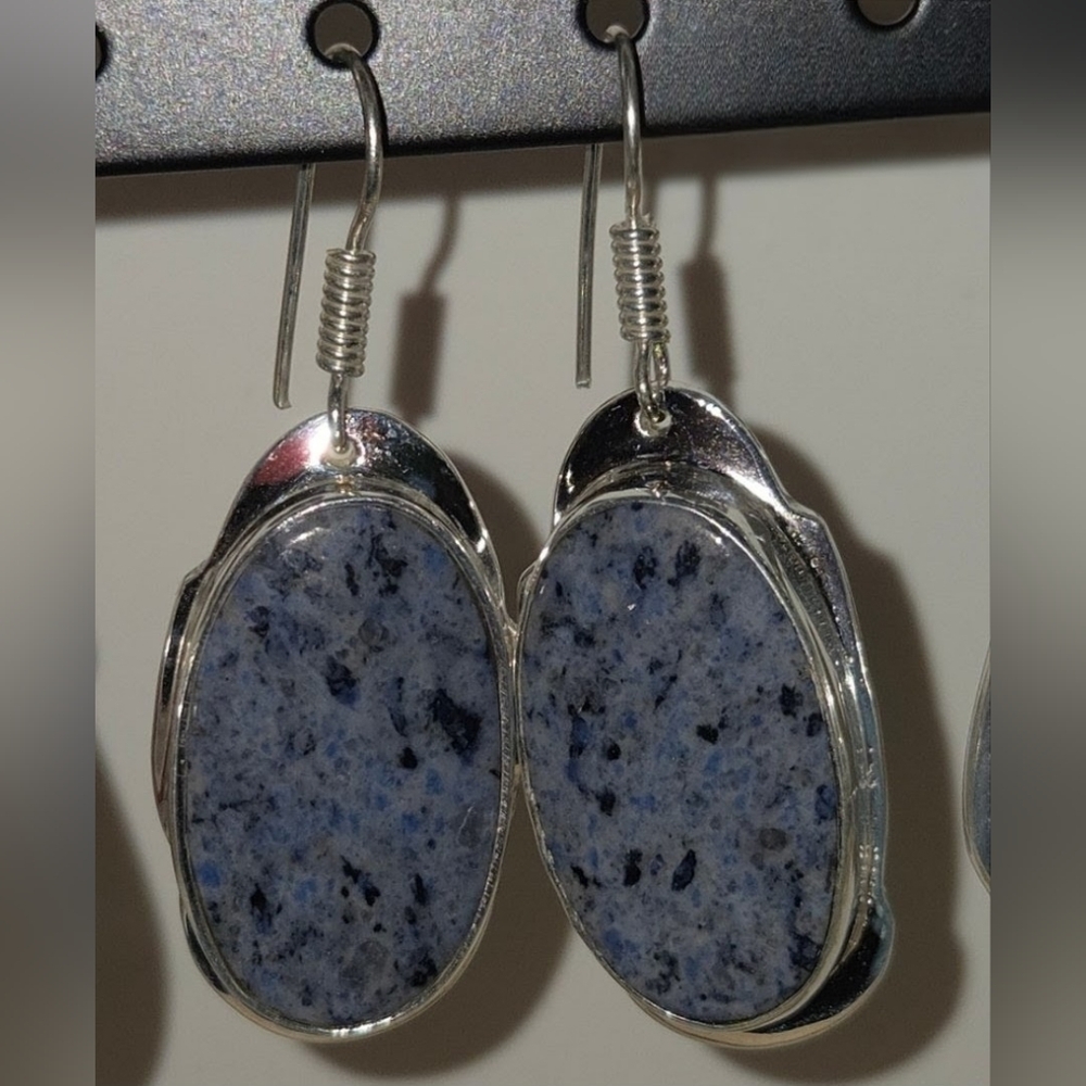 NWOT Handmade Blue Jasper Dangle Earrings